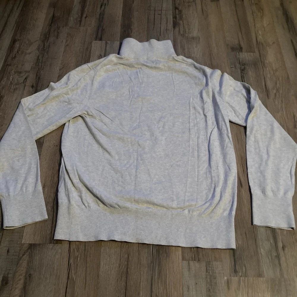 Banana Republic‎ Mens 1/4 Zip Long Sleeve Knit Sweatshirt Beige Size L Preppy